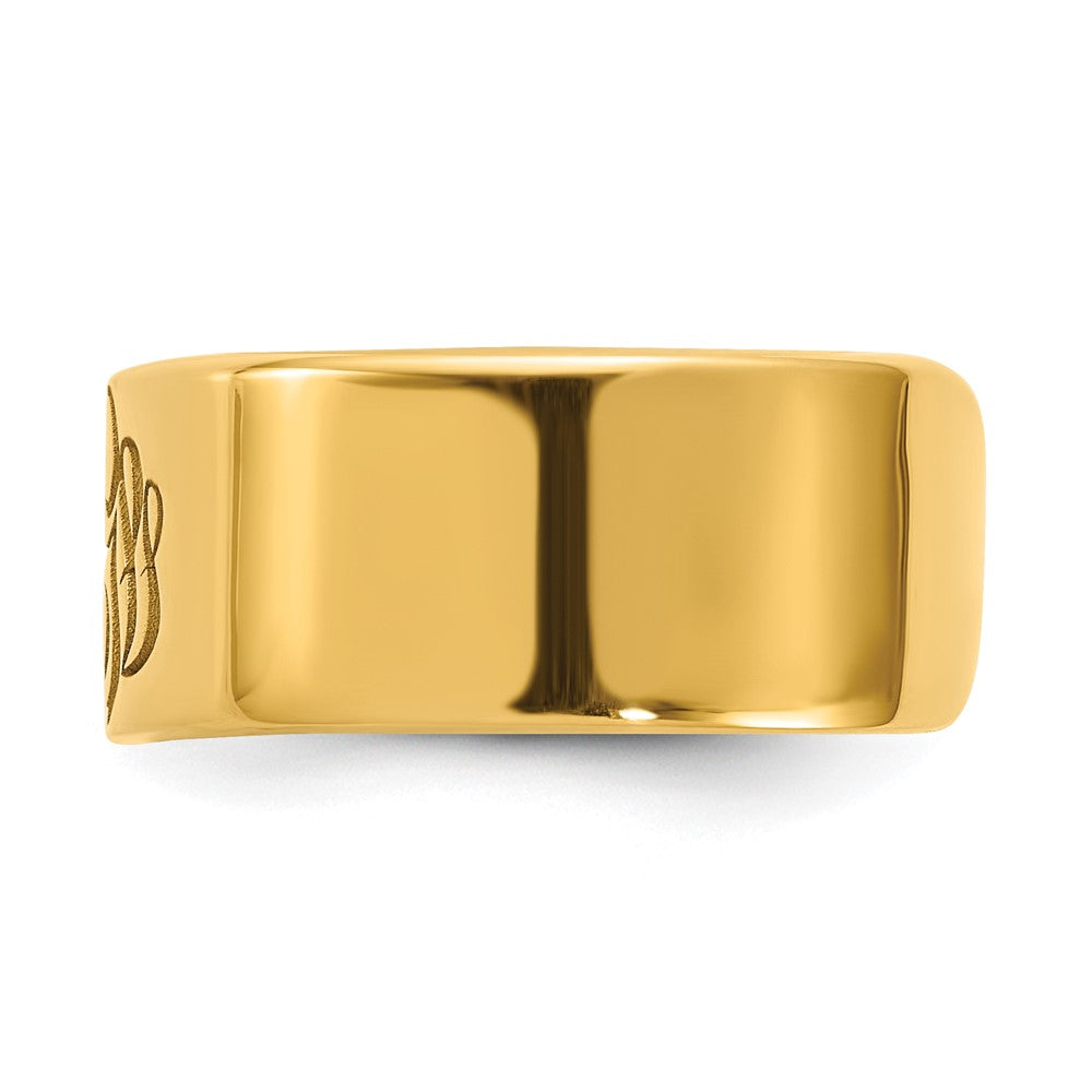 10KY Polished Cigar Style Monogram Ring