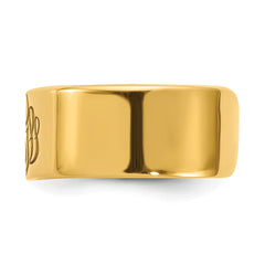 10KY Polished Cigar Style Monogram Ring