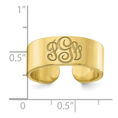 10KY Polished Cigar Style Monogram Ring