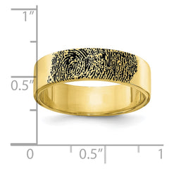 10k Yellow Gold Fingerprint Ring