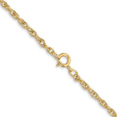 14K 20 inch Carded 1.55mm Cable Rope with Spring Ring Clasp Chain