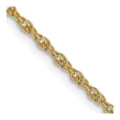 14K 24 inch Carded 1.55mm Cable Rope with Spring Ring Clasp Chain