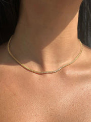 LIV "Shine" Yellow Gold Diamond Tennis Necklace