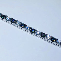 LIV platinum over sterling silver mystic topaz tennis bracelet
