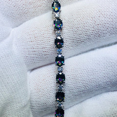 LIV platinum over sterling silver mystic topaz tennis bracelet