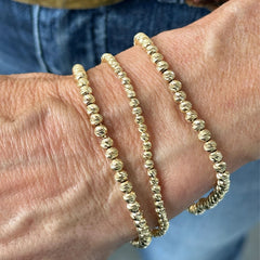 LIV “Rose” small gold diamond cut bead bracelet