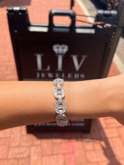 LIV "Mia" Baguette Wide Link Bracelet