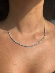LIV "Tiara" Diamond Tennis Paper Link Necklace