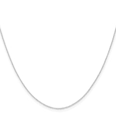 14k White Gold .4 mm Carded Cable Rope Chain - 6