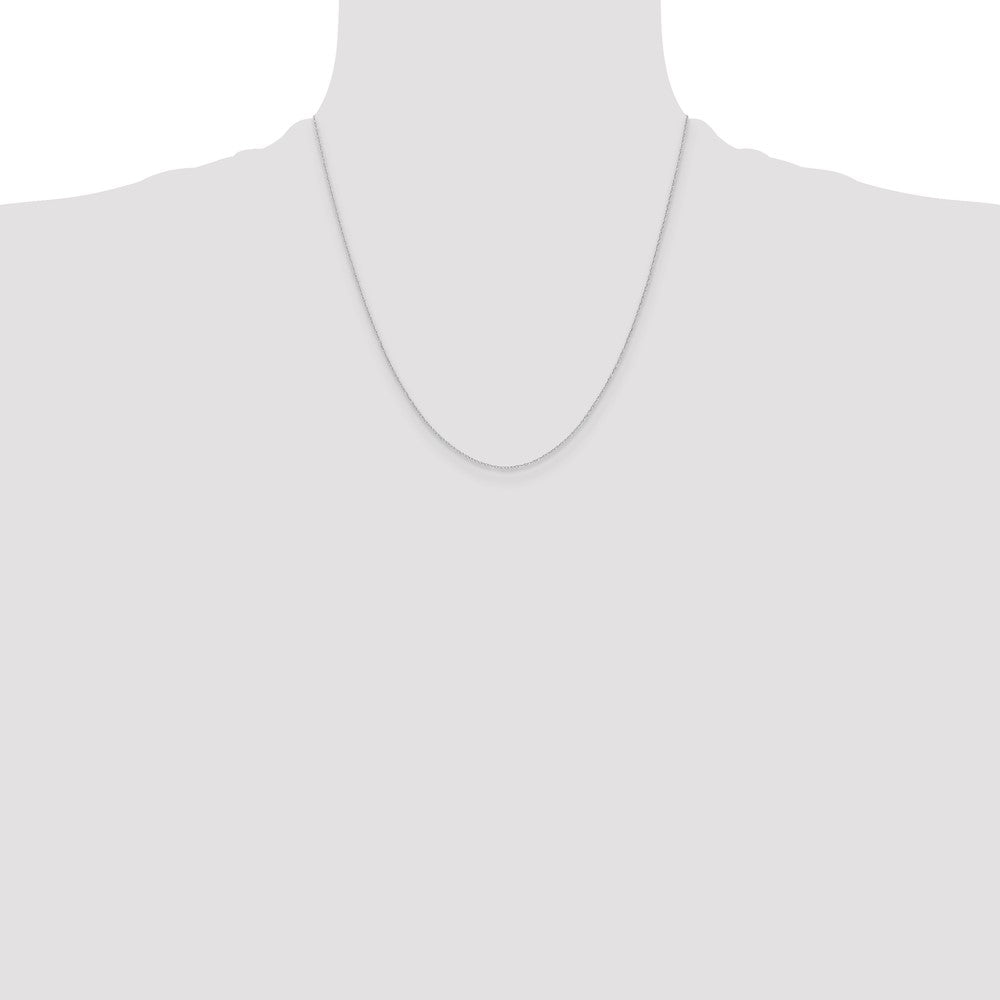 14k White Gold .4 mm Carded Cable Rope Chain - 4