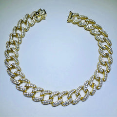 LIV 18k yellow gold over sterling silver pave open link bracelet