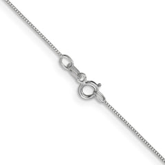 14K White Gold 18 inch Carded .5mm Box Link with Spring Ring Clasp Chain