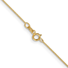 14K 20 inch Carded .5mm Box Link with Spring Ring Clasp Chain