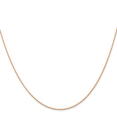 14K Rose Gold 18 inch Carded .5mm Cable Rope with Spring Ring Clasp Chain