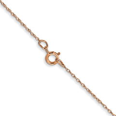 14K Rose Gold 18 inch Carded .5mm Cable Rope with Spring Ring Clasp Chain