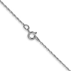 14K White Gold 20 inch Carded .5mm Cable Rope with Spring Ring Clasp Chain