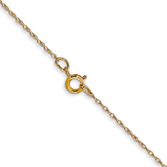 14K 18 inch Carded .5mm Cable Rope with Spring Ring Clasp Chain