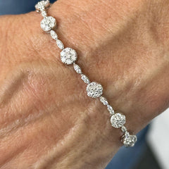 LIV “Grace” flower diamond tennis bracelet