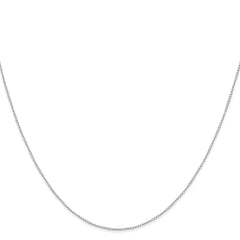 14K White Gold 18 inch Carded .42mm Curb with Spring Ring Clasp Chain