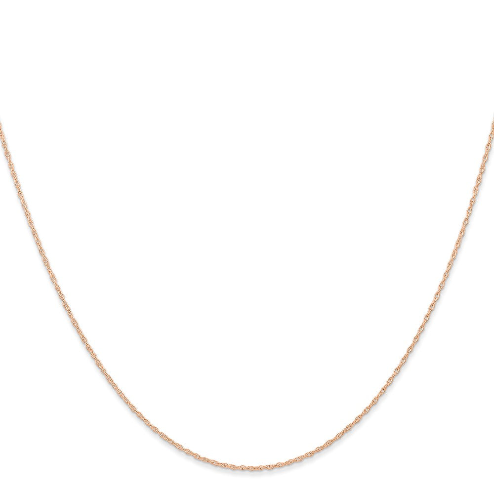 14K Rose Gold 24 inch Carded .6mm Cable Rope with Spring Ring Clasp Chain