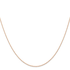 14K Rose Gold 20 inch Carded .6mm Cable Rope with Spring Ring Clasp Chain