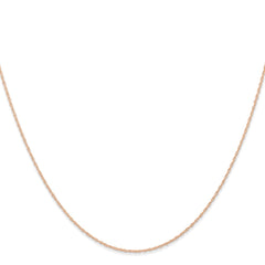 14K Rose Gold 24 inch Carded .6mm Cable Rope with Spring Ring Clasp Chain