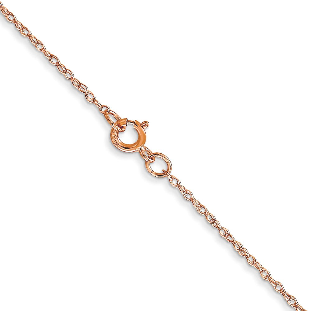 14K Rose Gold 24 inch Carded .6mm Cable Rope with Spring Ring Clasp Chain