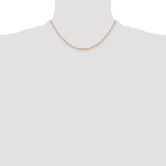 14K Rose Gold 16 inch Carded .6mm Cable Rope with Spring Ring Clasp Chain