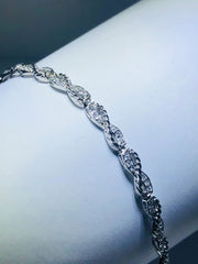 LIV platinum over sterling silver white sapphire infinity cable tennis bracelet