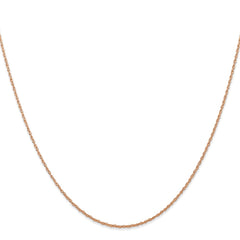 14K Rose Gold 18 inch Carded .7mm Cable Rope with Spring Ring Clasp Chain