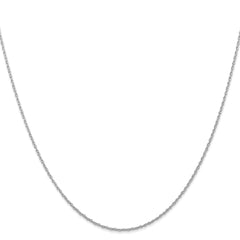 14K White Gold 24 inch Carded .7mm Cable Rope with Spring Ring Clasp Chain