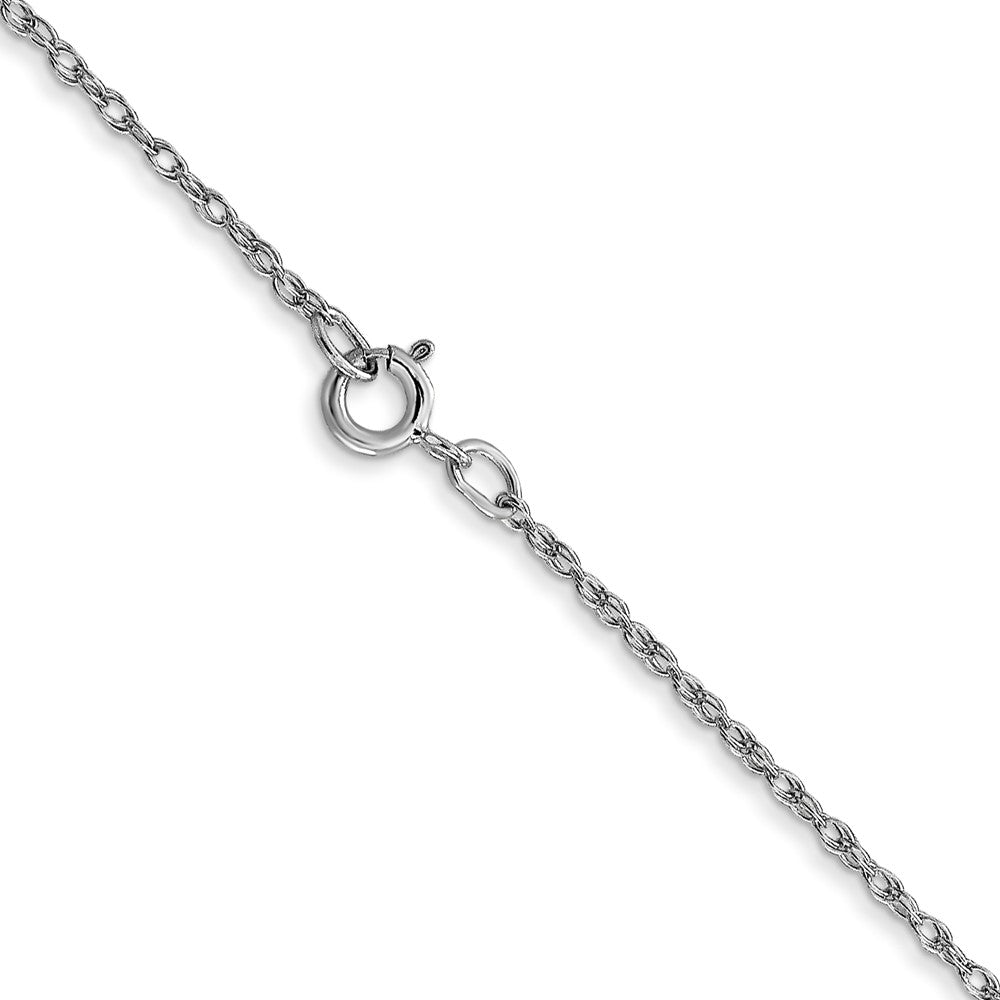 14K White Gold 16 inch Carded .7mm Cable Rope with Spring Ring Clasp Chain