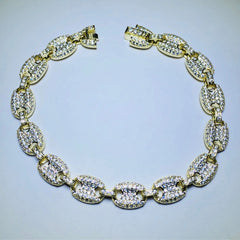 LIV 18k yellow gold over sterling silver pave gucci link bracelet
