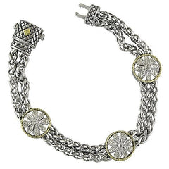 Andrea Candela Double Cable Diamond Halo Tennis Bracelet