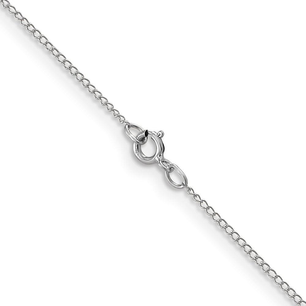 14K White Gold 24 inch Carded .5mm Curb with Spring Ring Clasp Chain