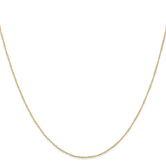 14K 18 inch Carded .5mm Curb with Spring Ring Clasp Chain