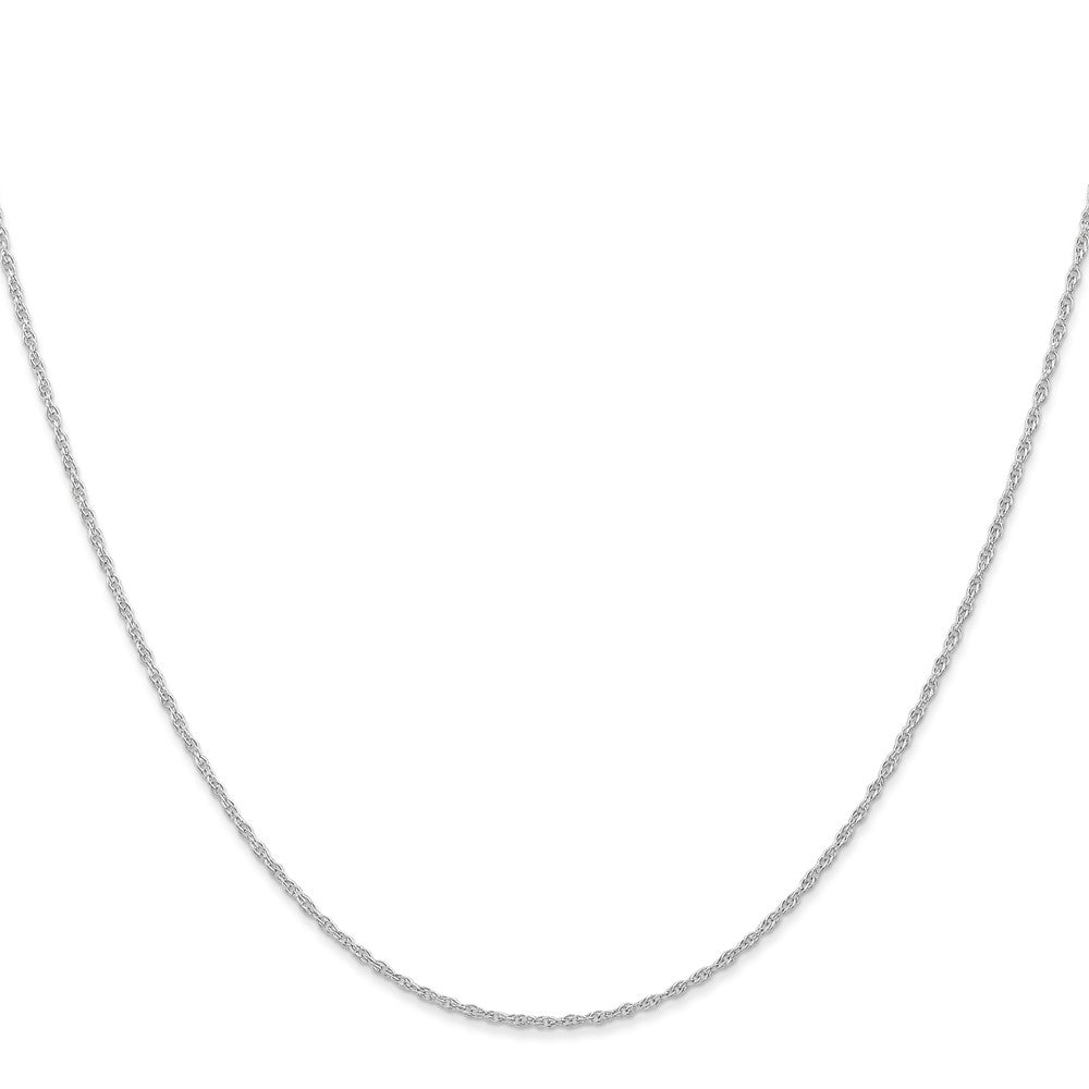 14K White Gold 14 inch Carded .95mm Cable Rope with Spring Ring Clasp Chain