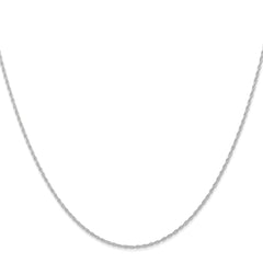 14K White Gold 22 inch Carded .95mm Cable Rope with Spring Ring Clasp Chain