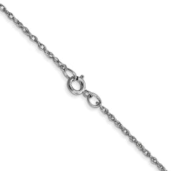 14K White Gold 22 inch Carded .95mm Cable Rope with Spring Ring Clasp Chain