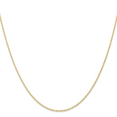 14K 14 inch Carded .95mm Cable Rope with Spring Ring Clasp Chain