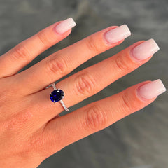 LIV “Ellie” Blue Sapphire Diamond Engagement Ring