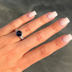 LIV “Nova” Blue Sapphire Diamond Engagement Ring