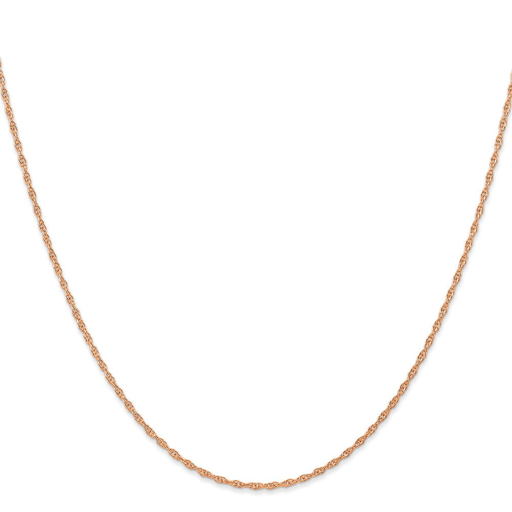 14K Rose Gold 24 inch Carded 1.15mm Cable Rope with Spring Ring Clasp Chain