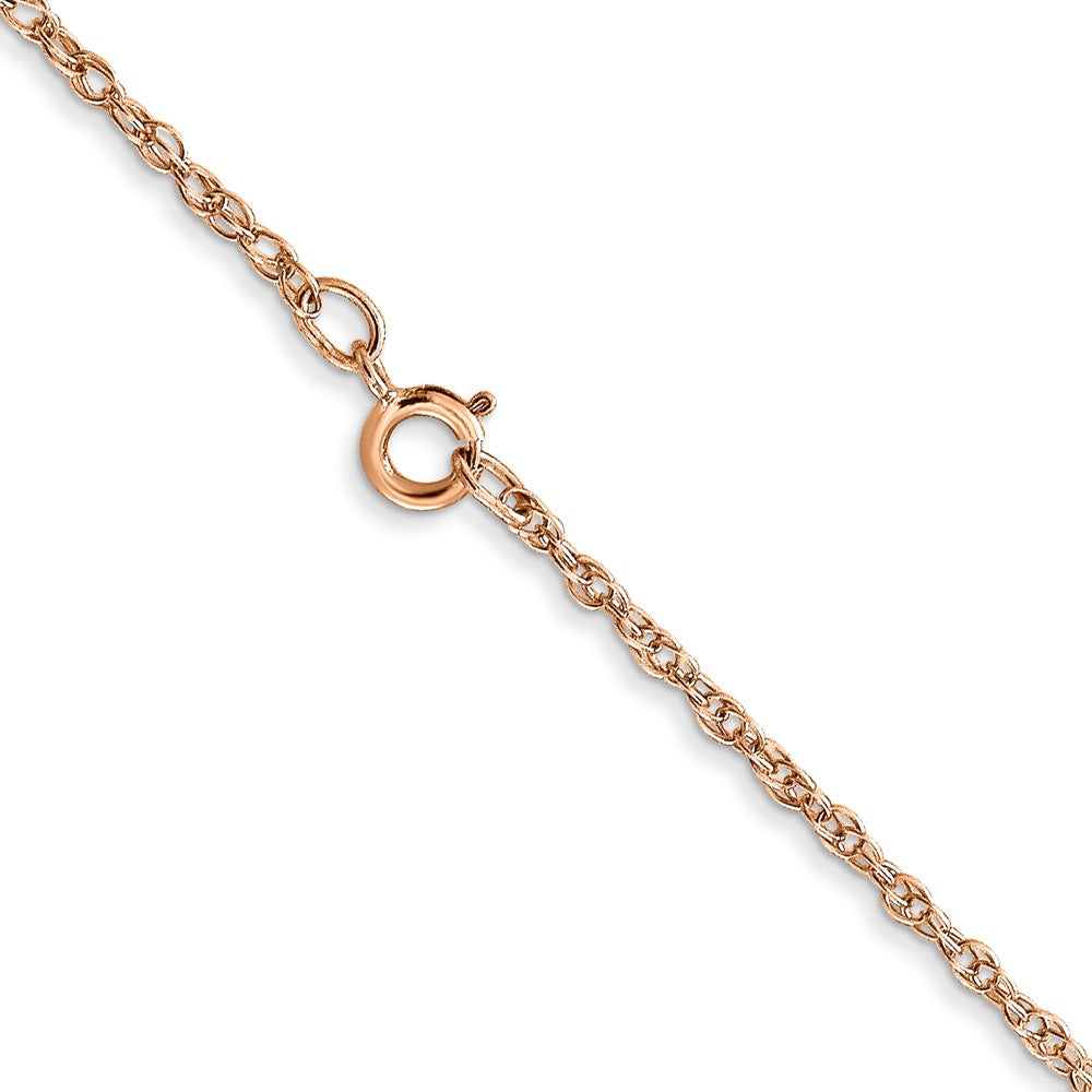 14K Rose Gold 16 inch Carded 1.15mm Cable Rope with Spring Ring Clasp Chain