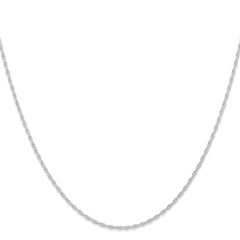 14K White Gold 18 inch Carded 1.15mm Cable Rope with Spring Ring Clasp Chain