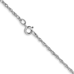 14K White Gold 22 inch Carded 1.15mm Cable Rope with Spring Ring Clasp Chain