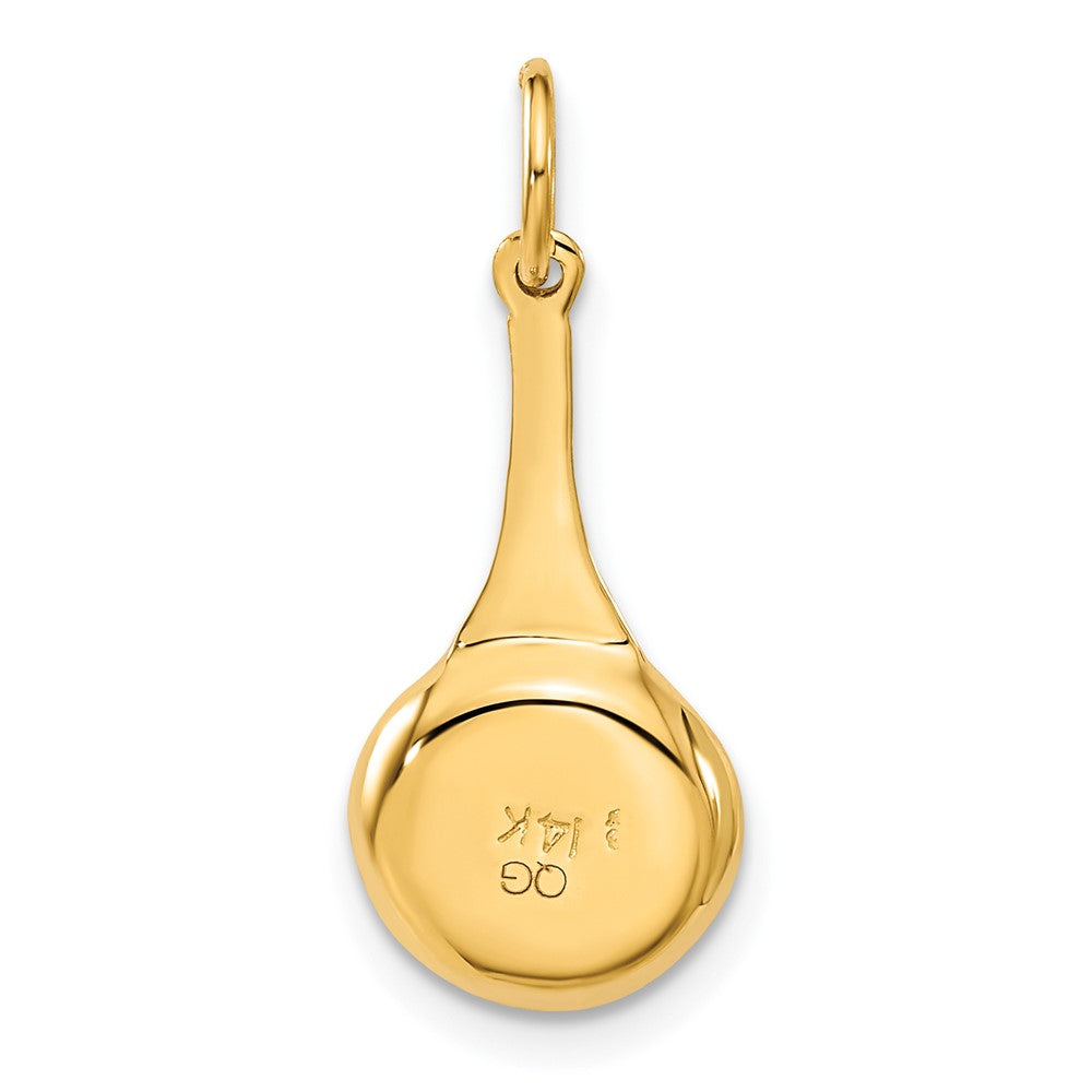 14k 3D Frying Pan w/Enameled Egg Charm