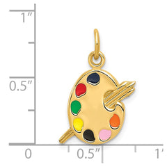 14k Enameled Artist Palette Charm
