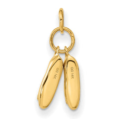 14K 3D Ballet Slippers Charm