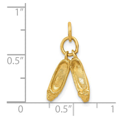 14K 3D Ballet Slippers Charm